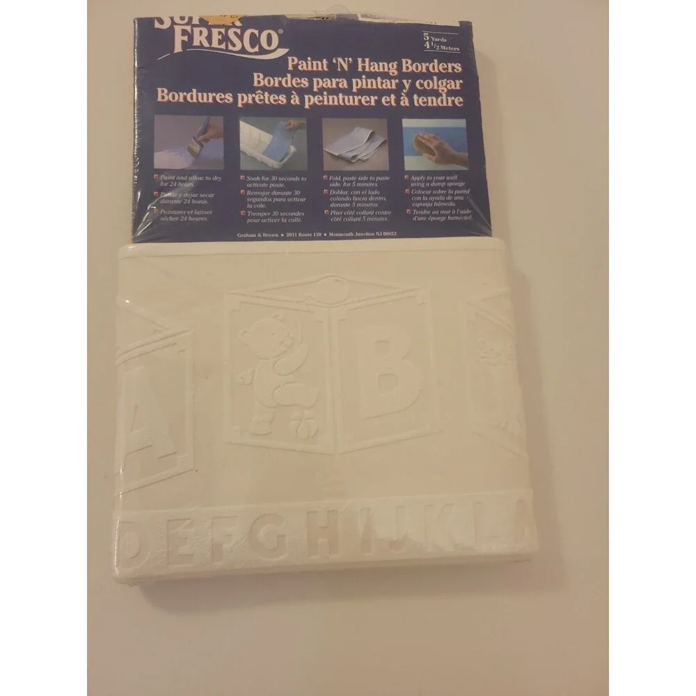 Graham & Brown Super Fresco Wallpaper Border ~baby Blocks ~ 95251 _New 6.9 X 5yd